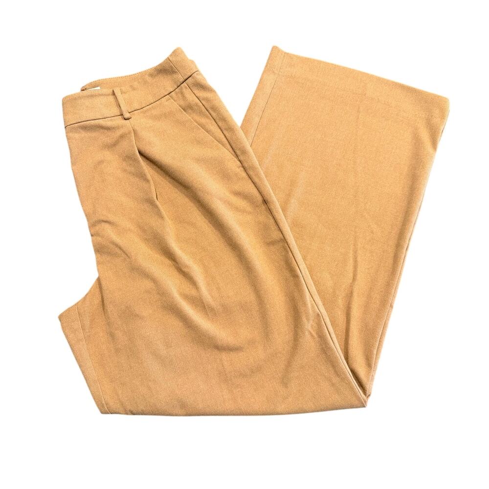 LOFT The Peyton Trouser Pants Camel Tan Wide Leg Women's Size 10